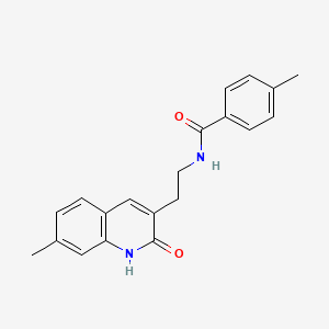 4-methyl-N-[2-(7-methyl-2-oxo-1H-quinolin-3-yl)ethyl]benzamide