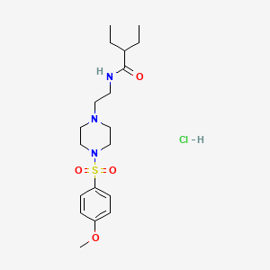 molecular formula C19H32ClN3O4S B2387356 2-ethyl-N-(2-(4-((4-methoxyphenyl)sulfonyl)piperazin-1-yl)ethyl)butanamide hydrochloride CAS No. 1184993-95-0