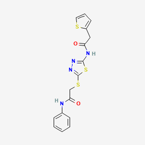 N-(5-((2-oxo-2-(phenylamino)ethyl)thio)-1,3,4-thiadiazol-2-yl)-2-(thiophen-2-yl)acetamide