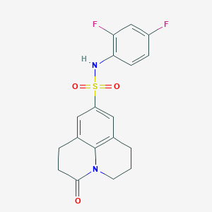 molecular formula C18H16F2N2O3S B2387360 N-(2,4-difluorophenyl)-3-oxo-1,2,3,5,6,7-hexahydropyrido[3,2,1-ij]quinoline-9-sulfonamide CAS No. 898464-64-7