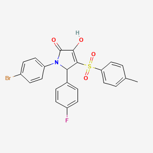 molecular formula C23H17BrFNO4S B2387361 1-(4-溴苯基)-5-(4-氟苯基)-3-羟基-4-对甲苯磺酰-1H-吡咯-2(5H)-酮 CAS No. 1358589-03-3