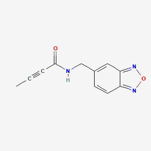 molecular formula C11H9N3O2 B2387362 N-(2,1,3-Benzoxadiazol-5-ylmethyl)but-2-ynamide CAS No. 2286499-29-2