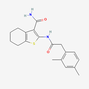molecular formula C19H22N2O2S B2387369 2-(2-(2,4-二甲苯基)乙酰胺基)-4,5,6,7-四氢苯并[b]噻吩-3-甲酰胺 CAS No. 941941-24-8