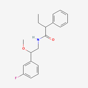 molecular formula C19H22FNO2 B2387390 N-(2-(3-fluorophenyl)-2-methoxyethyl)-2-phenylbutanamide CAS No. 1797554-73-4