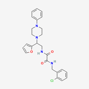 molecular formula C25H27ClN4O3 B2387393 N1-(2-chlorobenzyl)-N2-(2-(furan-2-yl)-2-(4-phenylpiperazin-1-yl)ethyl)oxalamide CAS No. 877631-95-3