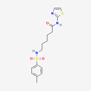 molecular formula C16H21N3O3S2 B2387397 6-[(4-methylphenyl)sulfonylamino]-N-(1,3-thiazol-2-yl)hexanamide CAS No. 442651-17-4