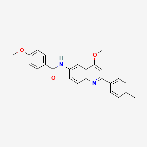 molecular formula C25H22N2O3 B2387407 4-甲氧基-N-[4-甲氧基-2-(4-甲基苯基)喹啉-6-基]苯甲酰胺 CAS No. 1359386-19-8