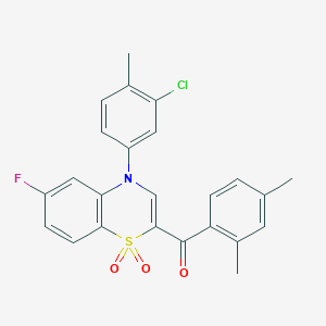 [4-(3-chloro-4-methylphenyl)-6-fluoro-1,1-dioxido-4H-1,4-benzothiazin-2-yl](2,4-dimethylphenyl)methanone