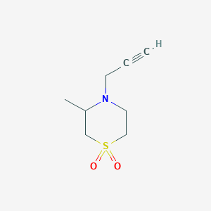 molecular formula C8H13NO2S B2387422 3-Methyl-4-(prop-2-yn-1-yl)-1lambda6-thiomorpholine-1,1-dione CAS No. 1603121-77-2