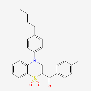 molecular formula C26H25NO3S B2387430 [4-(4-butylphenyl)-1,1-dioxido-4H-1,4-benzothiazin-2-yl](4-methylphenyl)methanone CAS No. 1114850-49-5