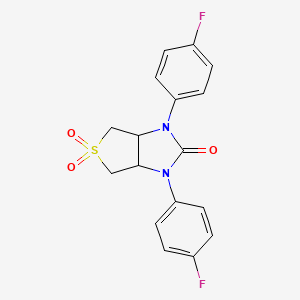 molecular formula C17H14F2N2O3S B2387433 1,3-bis(4-fluorophenyl)tetrahydro-1H-thieno[3,4-d]imidazol-2(3H)-one 5,5-dioxide CAS No. 879928-87-7