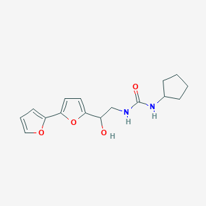 molecular formula C16H20N2O4 B2387441 1-Cyclopentyl-3-[2-[5-(furan-2-yl)furan-2-yl]-2-hydroxyethyl]urea CAS No. 2320577-17-9