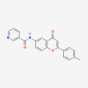 molecular formula C22H16N2O3 B2387444 N-(4-oxo-2-(p-tolyl)-4H-chromen-6-yl)nicotinamide CAS No. 923250-90-2