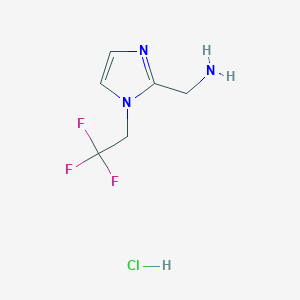 molecular formula C6H9ClF3N3 B2387452 [1-(2,2,2-Trifluoroethyl)-1H-imidazol-2-yl]methanamine hydrochloride CAS No. 1922897-49-1
