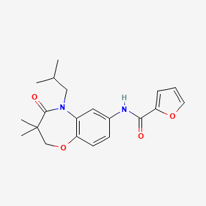 molecular formula C20H24N2O4 B2387484 N-(5-异丁基-3,3-二甲基-4-氧代-2,3,4,5-四氢苯并[b][1,4]恶二杂环庚-7-基)呋喃-2-甲酰胺 CAS No. 921792-91-8