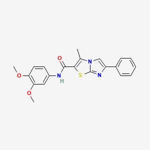 molecular formula C21H19N3O3S B2387485 N-(3,4-dimethoxyphenyl)-3-methyl-6-phenylimidazo[2,1-b][1,3]thiazole-2-carboxamide CAS No. 852133-60-9