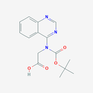 molecular formula C15H17N3O4 B2387490 2-[(2-Methylpropan-2-yl)oxycarbonyl-quinazolin-4-ylamino]acetic acid CAS No. 2248398-16-3