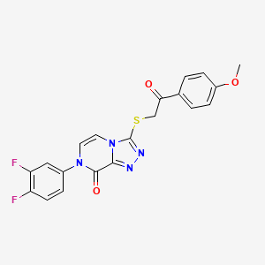molecular formula C20H14F2N4O3S B2387495 7-(3,4-二氟苯基)-3-{[2-(4-甲氧基苯基)-2-氧代乙基]硫代}[1,2,4]三唑并[4,3-a]嘧啶-8(7H)-酮 CAS No. 1242887-39-3