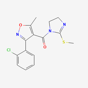 molecular formula C15H14ClN3O2S B2387501 (3-(2-chlorophényl)-5-méthylisoxazol-4-yl)(2-(méthylthio)-4,5-dihydro-1H-imidazol-1-yl)méthanone CAS No. 218457-25-1