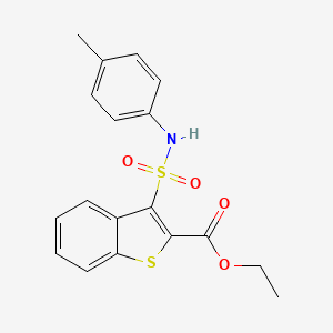 molecular formula C18H17NO4S2 B2387508 Ethyl 3-[(4-methylphenyl)sulfamoyl]-1-benzothiophene-2-carboxylate CAS No. 932303-37-2