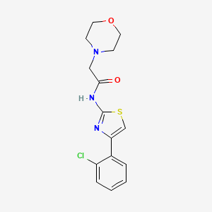 molecular formula C15H16ClN3O2S B2387509 N-[4-(2-chlorophenyl)-1,3-thiazol-2-yl]-2-morpholinoacetamide CAS No. 338749-93-2