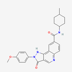 molecular formula C25H26N4O3 B2387511 2-({4-[4-(2,5-二甲苯基)哌嗪-1-基]嘧啶-2-基}硫代)-N-(2-氟-4-甲苯基)乙酰胺 CAS No. 1251678-16-6