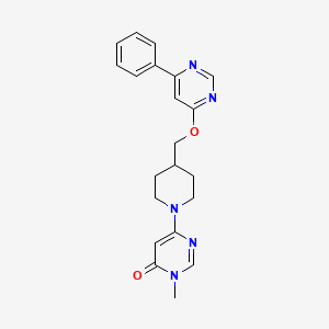 3-Methyl-6-[4-[(6-phenylpyrimidin-4-yl)oxymethyl]piperidin-1-yl]pyrimidin-4-one