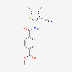 molecular formula C16H14N2O3S B2387522 Methyl 4-[(3-cyano-4,5-dimethylthiophen-2-yl)carbamoyl]benzoate CAS No. 896302-91-3