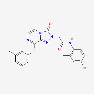 molecular formula C21H18BrN5O2S B2387540 N-(4-溴-2-甲基苯基)-2-[8-(3-甲基苯基)巯基-3-氧代-[1,2,4]三唑并[4,3-a]嘧啶-2-基]乙酰胺 CAS No. 1251588-76-7