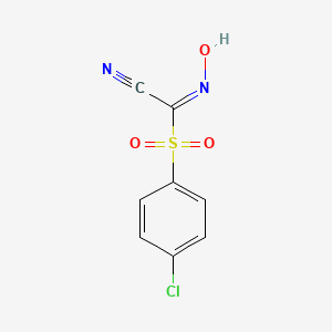 molecular formula C8H5ClN2O3S B2387552 (2E)-2-(4-Chlorophenyl)sulfonyl-2-hydroxyiminoacetonitrile CAS No. 74755-02-5