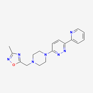 molecular formula C17H19N7O B2387576 3-Methyl-5-[[4-(6-pyridin-2-ylpyridazin-3-yl)piperazin-1-yl]methyl]-1,2,4-oxadiazole CAS No. 2380177-90-0
