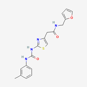 molecular formula C18H18N4O3S B2387582 N-(furan-2-ylmethyl)-2-(2-(3-(m-tolyl)ureido)thiazol-4-yl)acetamide CAS No. 921484-64-2