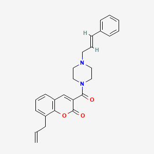 molecular formula C26H26N2O3 B2387588 (E)-8-allyl-3-(4-cinnamylpiperazine-1-carbonyl)-2H-chromen-2-one CAS No. 325779-71-3