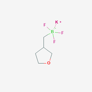 molecular formula C5H9BF3KO B2387599 Potassium;trifluoro(oxolan-3-ylmethyl)boranuide CAS No. 1617543-86-8