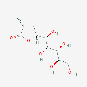 molecular formula C10H16O7 B023876 (5S)-3-methylidene-5-[(1S,2S,3R,4R)-1,2,3,4,5-pentahydroxypentyl]oxolan-2-one CAS No. 289697-66-1