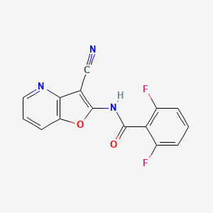 molecular formula C15H7F2N3O2 B2387613 N-(3-氰基呋喃[3,2-b]吡啶-2-基)-2,6-二氟苯甲酰胺 CAS No. 866049-45-8