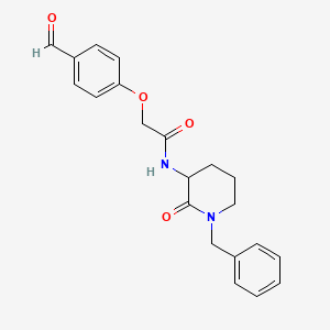 molecular formula C21H22N2O4 B2387621 N-(1-Benzyl-2-oxopiperidin-3-yl)-2-(4-formylphenoxy)acetamide CAS No. 2224140-13-8