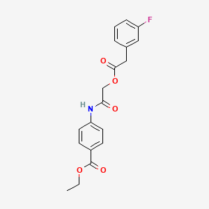 molecular formula C19H18FNO5 B2387638 Ethyl 4-[[2-[2-(3-fluorophenyl)acetyl]oxyacetyl]amino]benzoate CAS No. 1289736-61-3