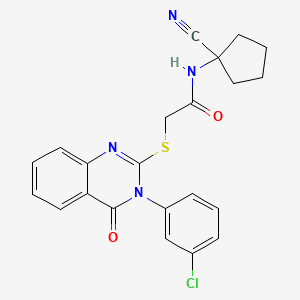 2-[3-(3-chlorophenyl)-4-oxoquinazolin-2-yl]sulfanyl-N-(1-cyanocyclopentyl)acetamide