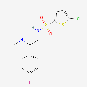 molecular formula C14H16ClFN2O2S2 B2387645 5-chloro-N-(2-(dimethylamino)-2-(4-fluorophenyl)ethyl)thiophene-2-sulfonamide CAS No. 941997-05-3