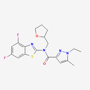 N-(4,6-difluorobenzo[d]thiazol-2-yl)-1-ethyl-5-methyl-N-((tetrahydrofuran-2-yl)methyl)-1H-pyrazole-3-carboxamide