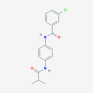 molecular formula C17H17ClN2O2 B238765 3-chloro-N-[4-(isobutyrylamino)phenyl]benzamide 