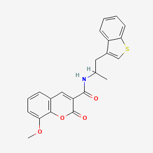 molecular formula C22H19NO4S B2387660 N-(1-(benzo[b]thiophen-3-yl)propan-2-yl)-8-methoxy-2-oxo-2H-chromene-3-carboxamide CAS No. 2034470-22-7