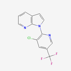molecular formula C13H7ClF3N3 B2387663 1-[3-chloro-5-(trifluoromethyl)-2-pyridinyl]-1H-pyrrolo[2,3-b]pyridine CAS No. 320422-79-5