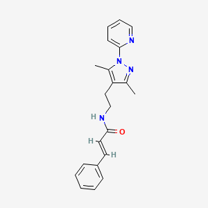 N-(2-(3,5-dimethyl-1-(pyridin-2-yl)-1H-pyrazol-4-yl)ethyl)cinnamamide