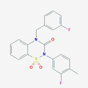 4-(3-fluorobenzyl)-2-(3-fluoro-4-methylphenyl)-2H-1,2,4-benzothiadiazin-3(4H)-one 1,1-dioxide