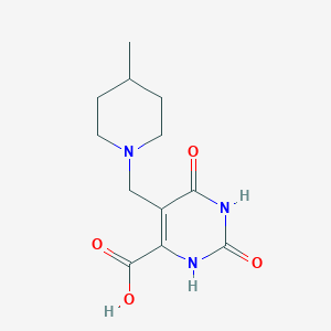 molecular formula C12H17N3O4 B2387685 5-[(4-methylpiperidin-1-yl)methyl]-2,4-dioxo-1H-pyrimidine-6-carboxylic acid CAS No. 698984-17-7