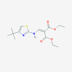 molecular formula C15H22N2O4S B2387686 Diethyl 2-({[4-(tert-butyl)-1,3-thiazol-2-yl]amino}methylene)malonate CAS No. 79932-34-6