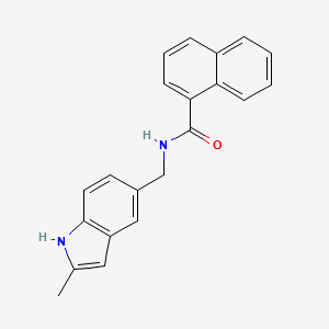 molecular formula C21H18N2O B2387696 N-[(2-甲基-1H-吲哚-5-基)甲基]萘-1-甲酰胺 CAS No. 852136-58-4