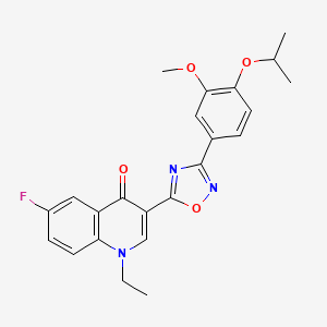 1-ethyl-6-fluoro-3-(3-(4-isopropoxy-3-methoxyphenyl)-1,2,4-oxadiazol-5-yl)quinolin-4(1H)-one